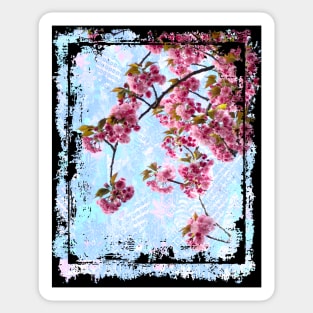 Japanese Cherry Blossom Sakura Tree Branch Collage Art 67 Sticker